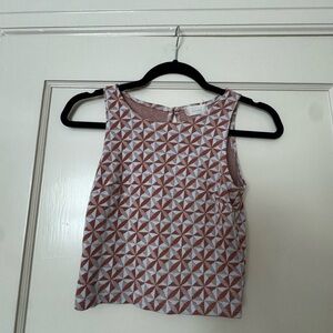 Altar'd State Red and White Geometric Crop Top